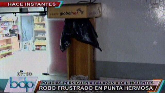 Con balacera frustran robo de cajero en Punta Hermosa