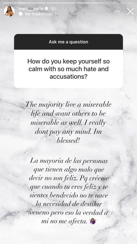 Captura de pantalla de las historias de Instagram de Melissa Vallecilla, la madre de la supuesta hija de Anuel AA (Foto: Melissa Vallecilla / Instagram)