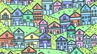 RETO VISUAL: en este extraño pueblo hay una casa sin puertas y debes hallarla en 7 segundos