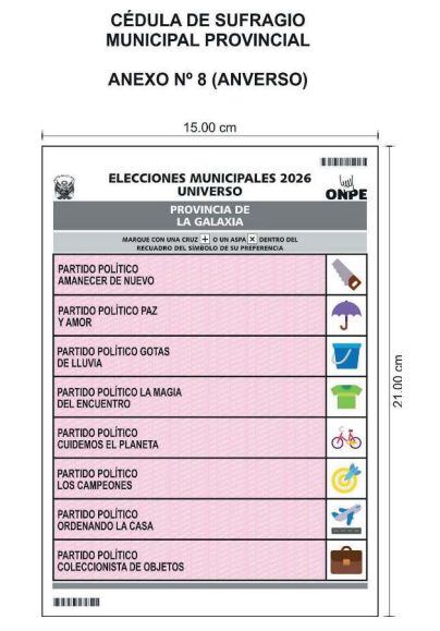 ONPE publicó los diseños de las cédulas de votación, cuyo tamaño podrá cambiar según el número de candidatos.