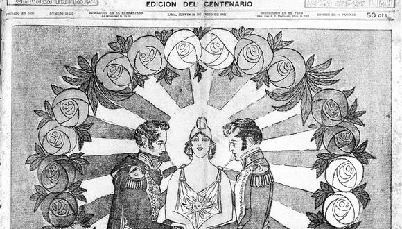 Portada de El Comercio publicada el 28-07-1921