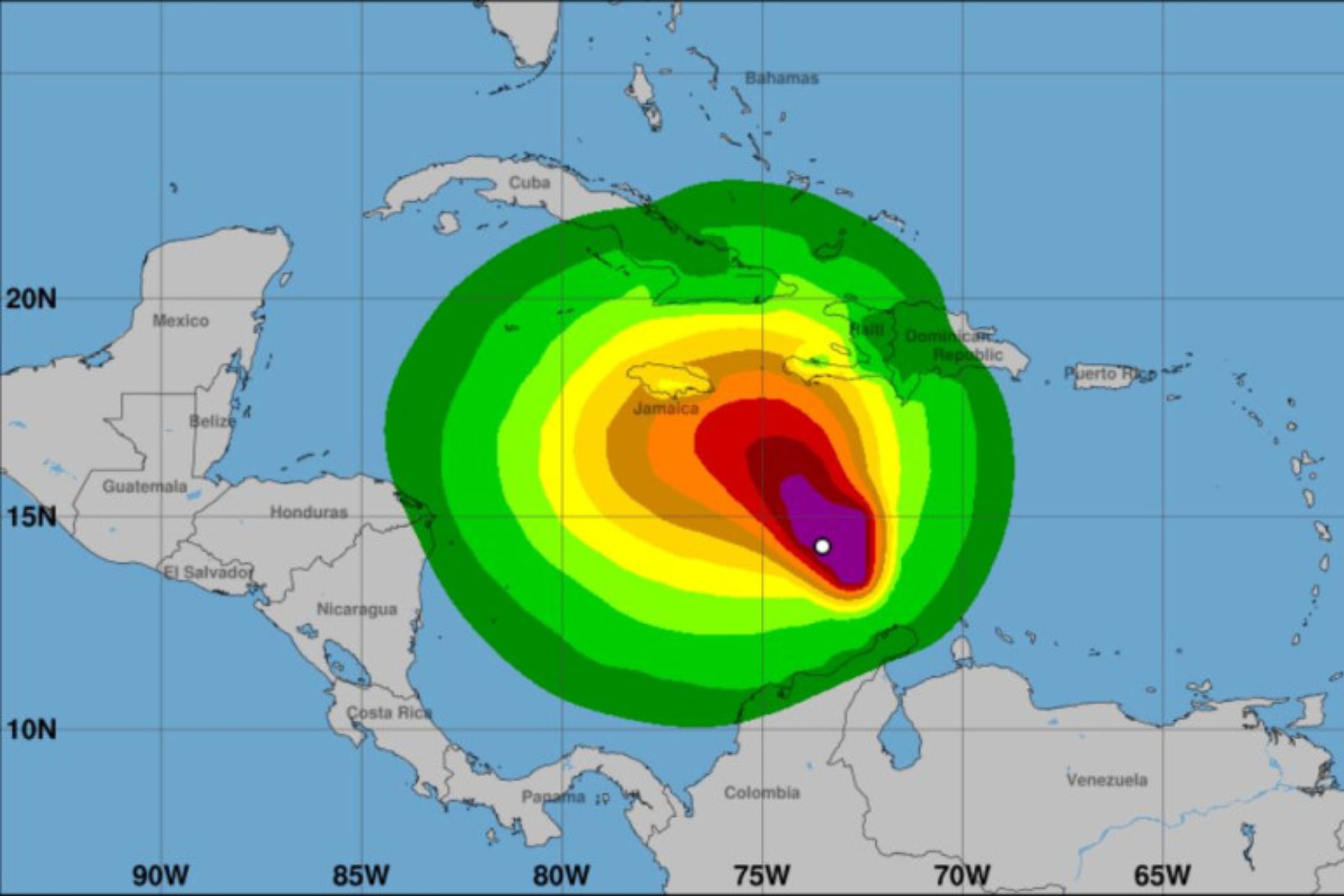 Acorde al Centro Nacional de Huracanes, la tormenta tropical Melissa podría pasar a ser un huracán este jueves 23 de octubre. (Foto: NHC)