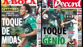 André Carrillo anotó golazo y es portada en Portugal (VIDEO)