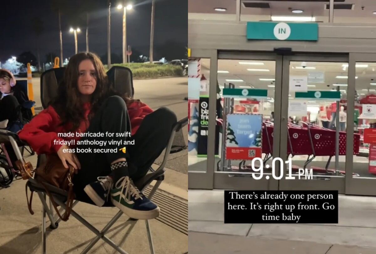 Swifties hicieron fila durante toda la noche para obtener el libro y vinilo de Taylor Swift. (Foto: TikTok alyssa_selph02 cyndialiveslife)