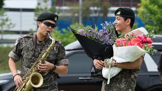 BTS más cerca de volver a los escenarios: V y RM salen del servicio militar y se vivió una fiesta