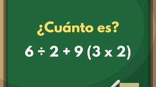 ¿Cuánto es 6 ÷ 2 + 9 (3 x 2)? Pocos participantes resuelven este problema en menos de 10 segundos