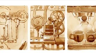 Angelo Moriondo: Google le rinde homenaje al inventor de la máquina de café espresso con un doodle