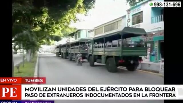 Tumbes: miembros de FF.AA bloquean el paso de ilegales en la frontera con Ecuador | VIDEO