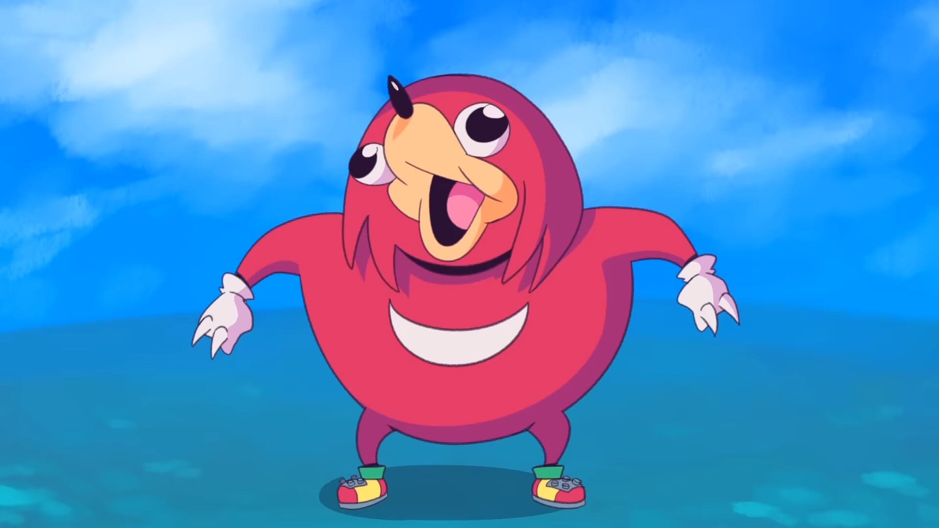 La primera versión de Ugandan Knuckles apareció en un video del YouTuber Gregzilla.