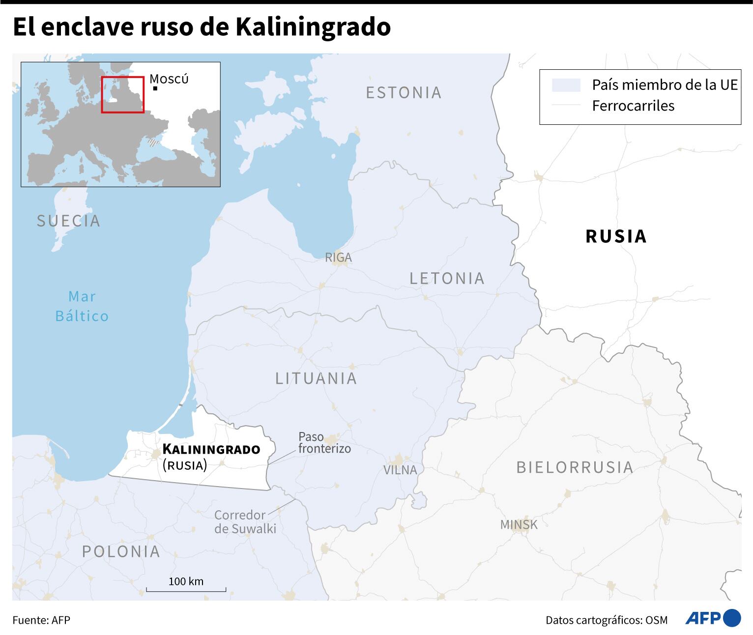 El enclave ruso de Kaliningrado. (AFP).