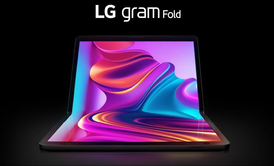 Esta es la pantalla flexible de LG. El smartphone Gram Fold sale a la venta en octubre.