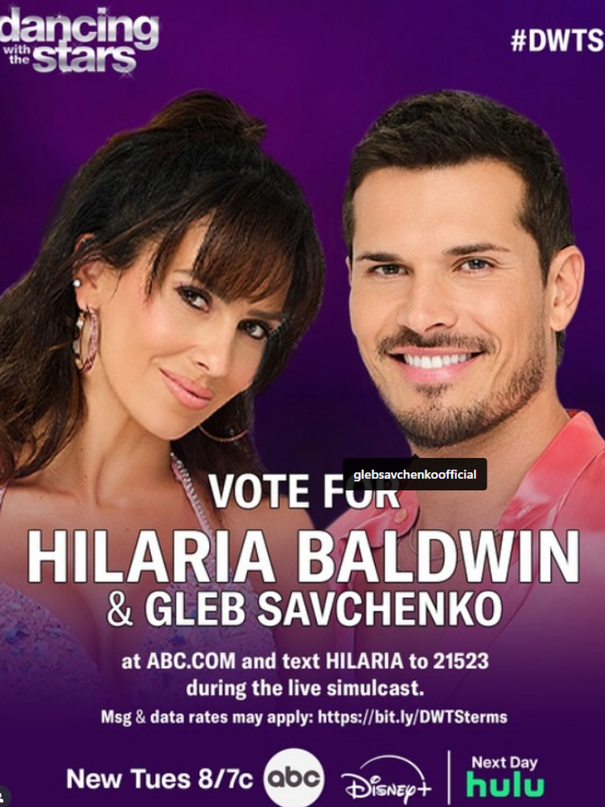 Hilaria Baldwin junto a su compañero de baila Gleb Savchenko (Foto: Hilaria Baldwin |/Instagram)