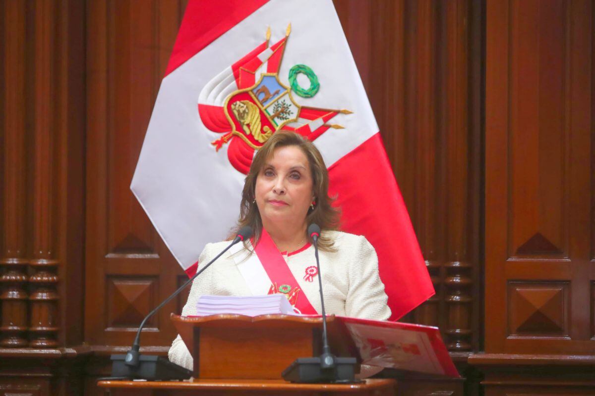 En el Congreso de la República, la Presidenta de la República, Dina Boluarte. Da el mensaje a la nación. Fotos Antonio Melgarejo/ @photo.gec