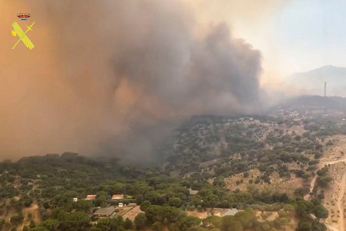 Desalojada la estación de la NASA de Madrid a causa de un gran incendio forestal