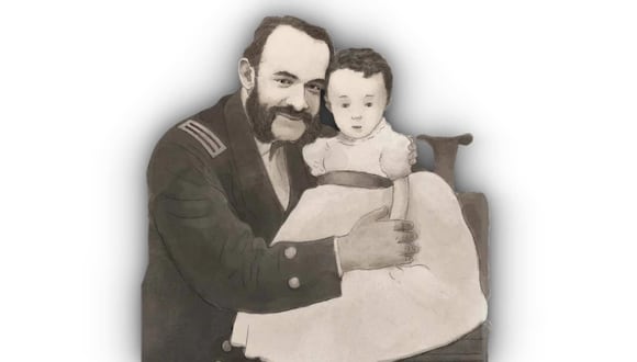 Miguel Grau Seminario junto a su hijo Enrique Grau Cabero.