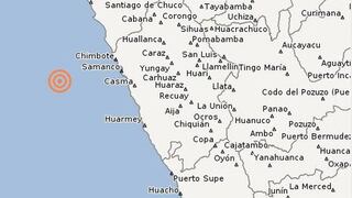 Áncash: sismo de 4,5 grados se registró hoy en mar de Chimbote