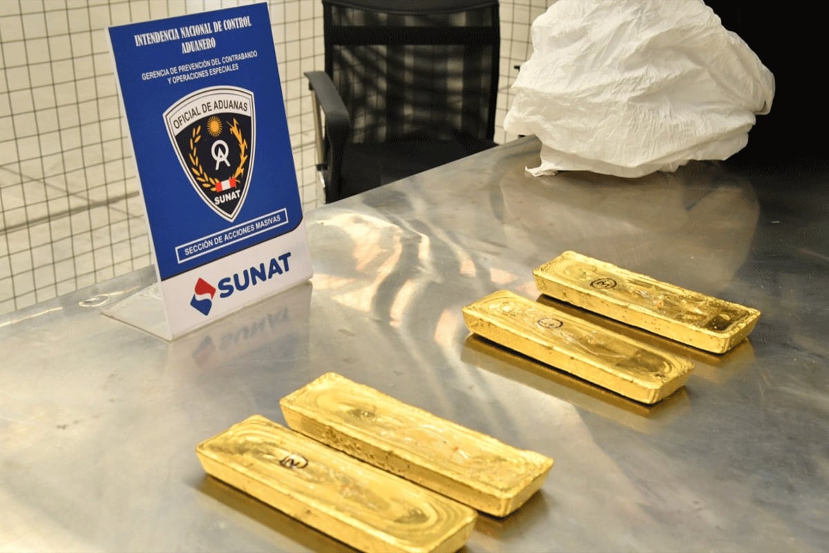 Desde el año 2021 a agosto último, se ha incautado un total de 797 kg de oro. Foto. GEC.