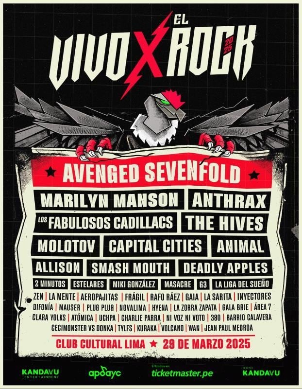 Line up Vivo x el rock 2025
