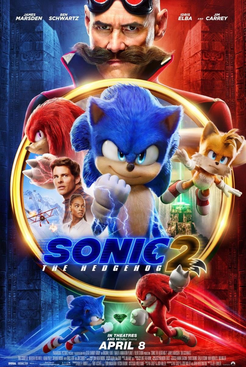 El póster de "Sonic 2: La película", cinta del director Jeff Fowler que se desarrolla a lo largo de 122 minutos de metraje (Foto: Paramount Pictures)