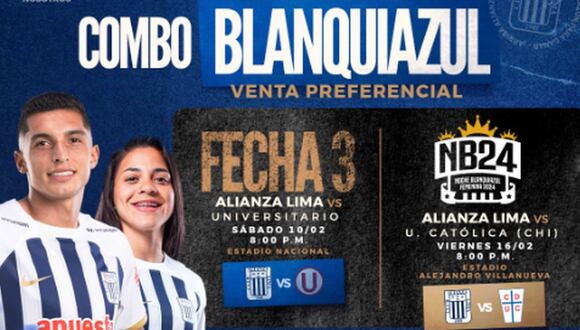 Alianza Lima puso a la venta entradas para el clásico ante la 'U' y la Noche Blanquiazul Femenina 2024 | Imagen: Alianza Lima