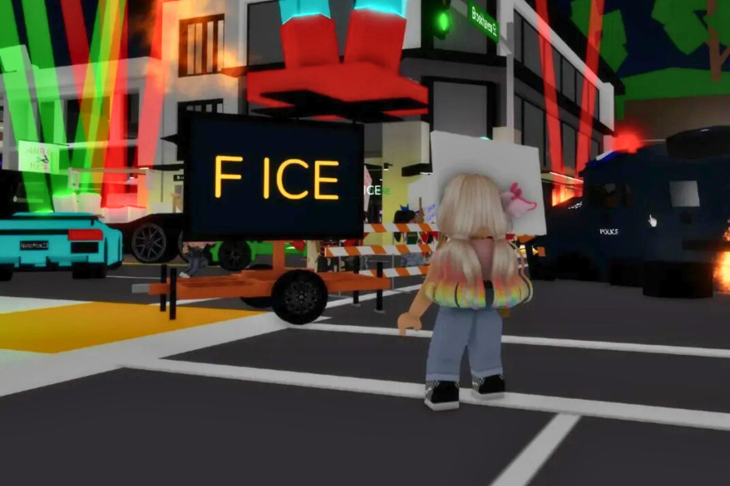 Miles de niños estuvieron protestando contra ICE en un servidor de Roblox (Foto: Roblox)