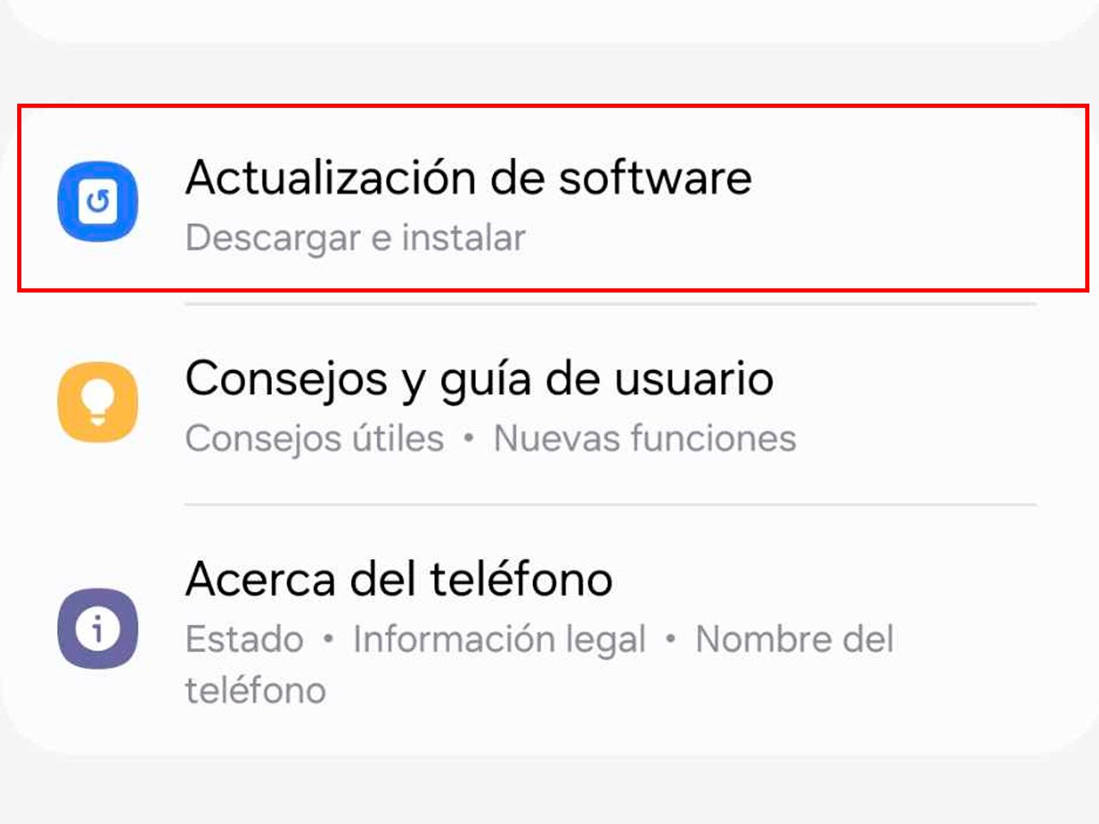 SAMSUNG | Lo primero será ingresar a Ajustes y presionar sobre "Actualización de software". (Foto: MAG - Rommel Yupanqui)
