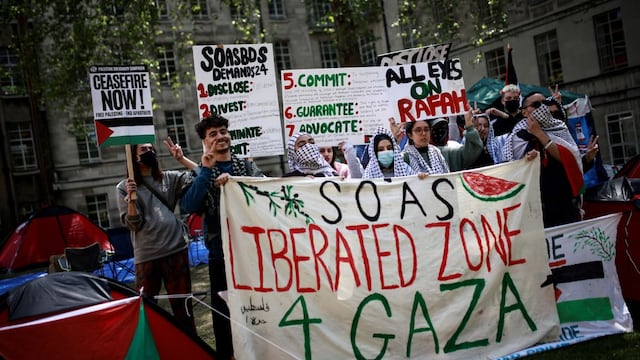 Movilización por la Franja de Gaza llega a universidades británicas
