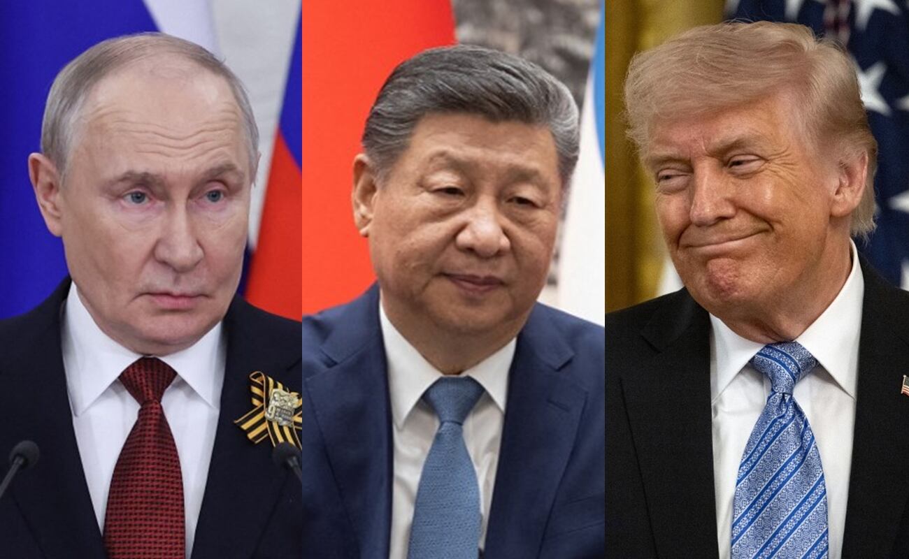 Imagen de Valdimir Putin, Xi Jinping y Donald Trump. Foto: AFP
