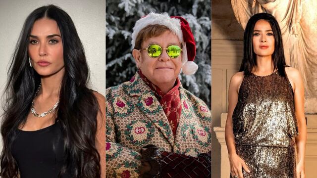 Elton John, Demi Moore y Salma Hayek figuran entre los presentadores de los Globos de Oro | Foto: Instagram / Composición EC