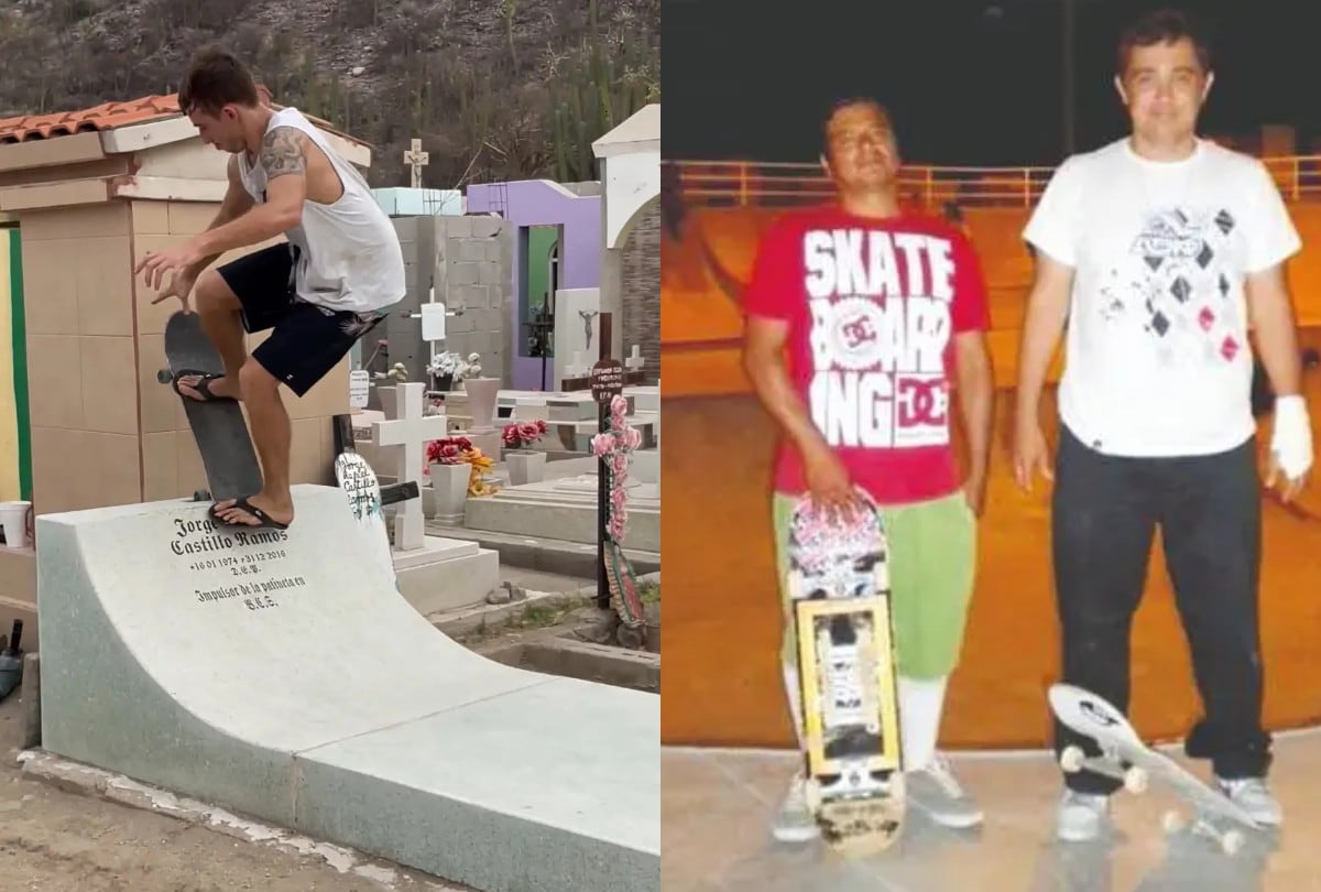 Construyeron una rampa de skate en su lápida, honrando su legado. (IG rapinafanzinemx)