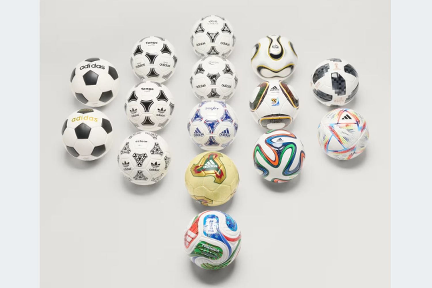 Este es el "Conjunto de Minipelotas Historical Copa Mundial de la FIFA™". Una joya para tener en casa a meses del Mundial 2026. (Foto: adidas)