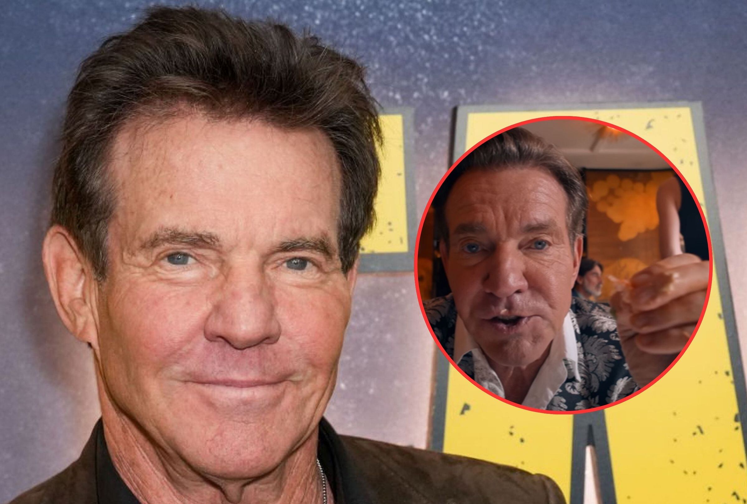 Dennis Quaid hizo una peculiar comparación tras escena en la que come muchos camarones en ‘The Substance’. (Foto: John Nacion / Variety vía Getty Images y MUBI / YouTube)