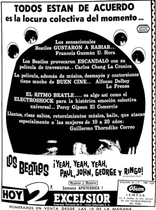 Un interesante aviso publicitario publicado en el diario el 20 de setiembre de 1964. Allí se leen las citas de los principales críticos de cine de los diarios de la época. Fue un éxito, sin duda. (Foto: Archivo Histórico de El Comercio)