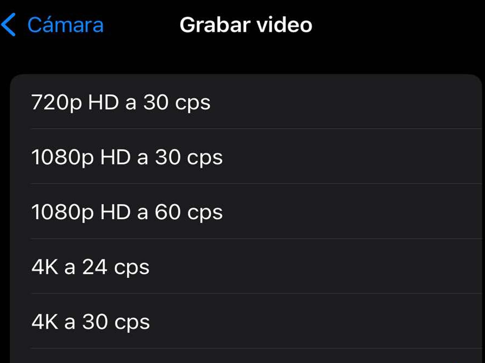IPHONE | Elige la resolución más alta. (Foto: MAG - Rommel Yupanqui)