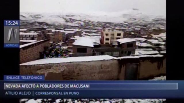 Puno: una intensa nevada cayó por 4 horas en Macusani