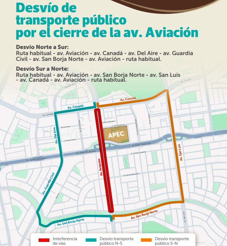 Este es el plan de desvío por el cierre de avenida Aviación.