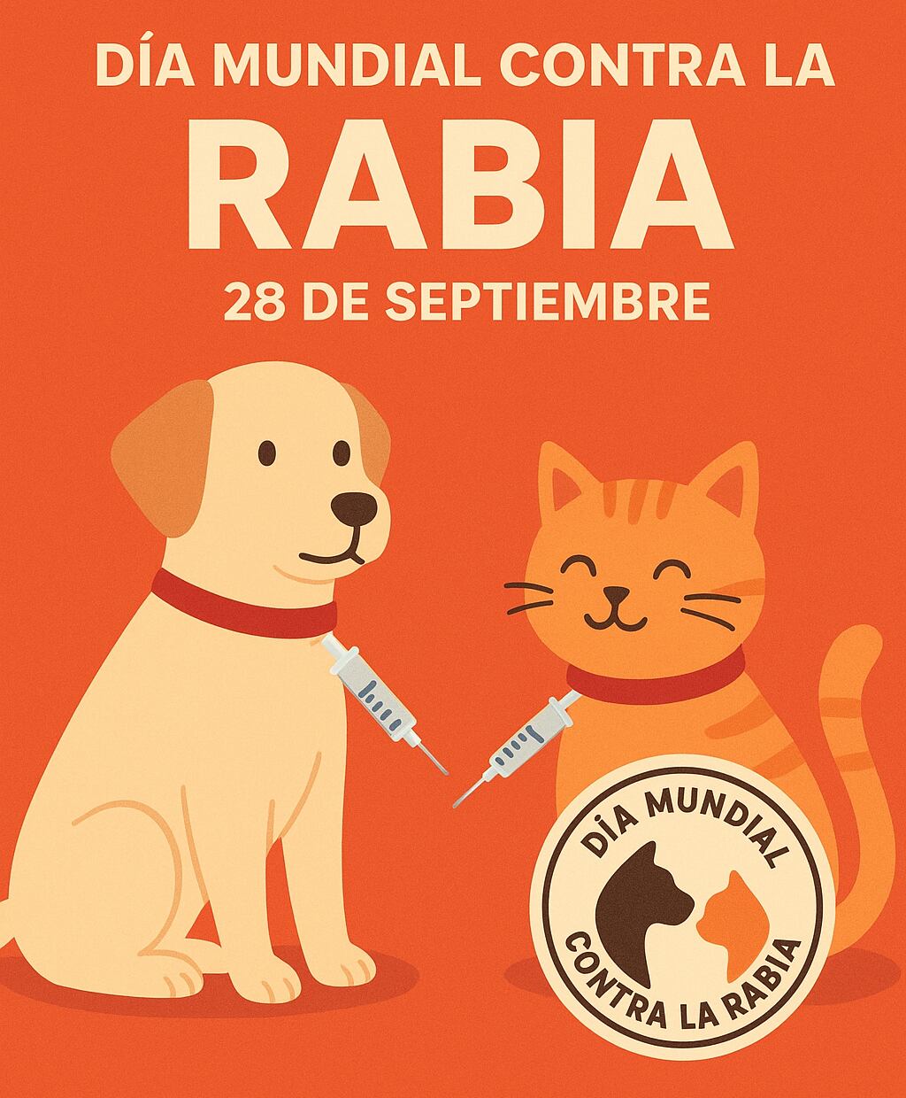 La vacunación de perros y gatos es la medida más efectiva para prevenir la rabia, una enfermedad que aún cobra miles de vidas humanas cada año. (Imagen generada por IA)