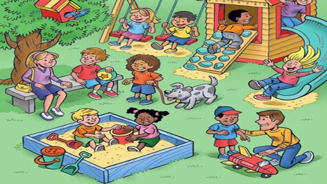 Si eres observador podrás encontrar los 6 objetos ocultos en este patio de juegos en 22 segundos