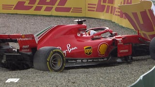 YouTube: Vettel quedó fuera del GP de Alemania tras perder el control de su auto y estrellarse [VIDEO]