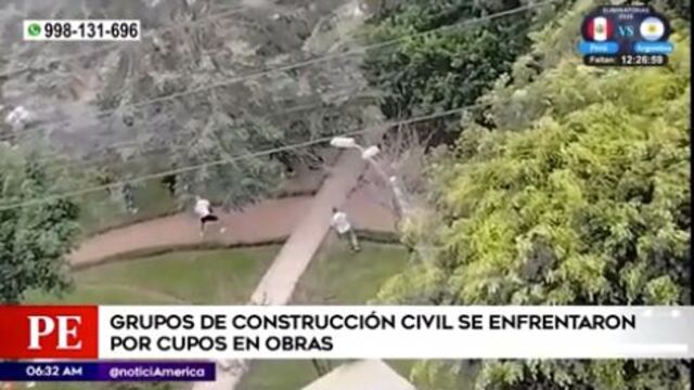 San Borja: presuntas bandas de construcción civil se enfrentan a plena luz del día | VIDEO