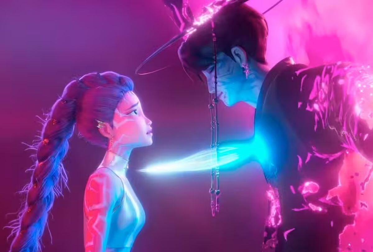 “Cuando no están llenando estadios, las superestrellas del k‑pop Rumi, Mira y Zoey usan sus superpoderes secretos para proteger a sus fans de amenazas sobrenaturales”. Así es la trama de “KPop Demon Hunters” (Foto: Sony Pictures Animation / Sony Pictures / Columbia Pictures)