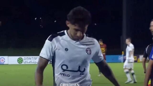 Christofer Gonzales fue expulsado por doble amarilla en partido del Al-Adalah vs Ohod | VIDEO 
