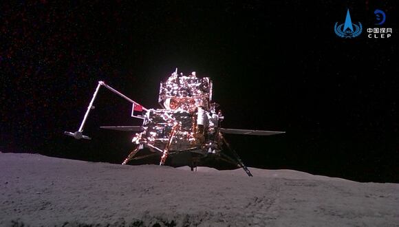 Foto de la sonda Chang'e 6, la cual viajó a la cara oculta de la Luna para recoger muestras. Foto: AFP PHOTO / CNSA"