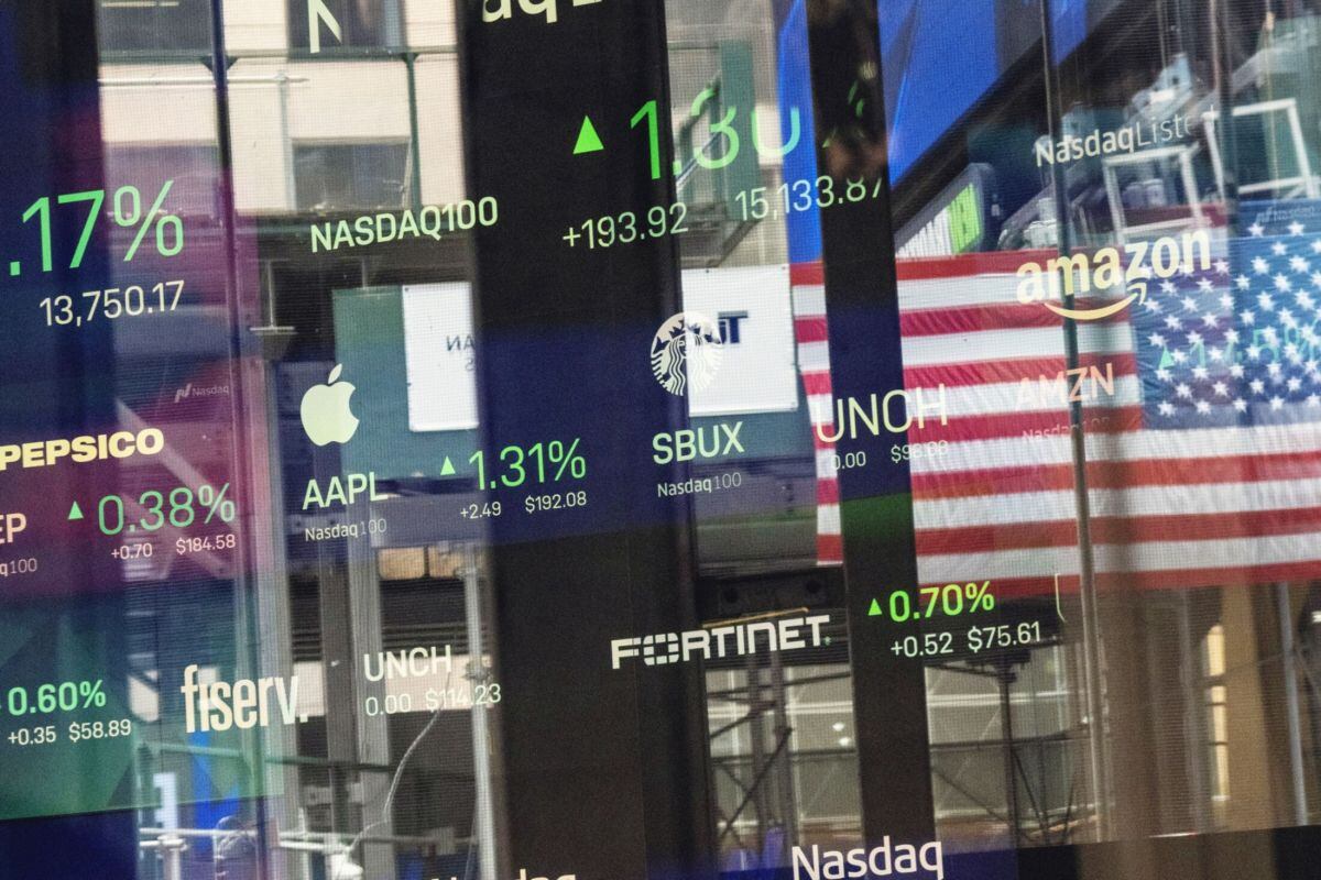 The Nasdaq MarketSite in New York. FOTO: EFE.