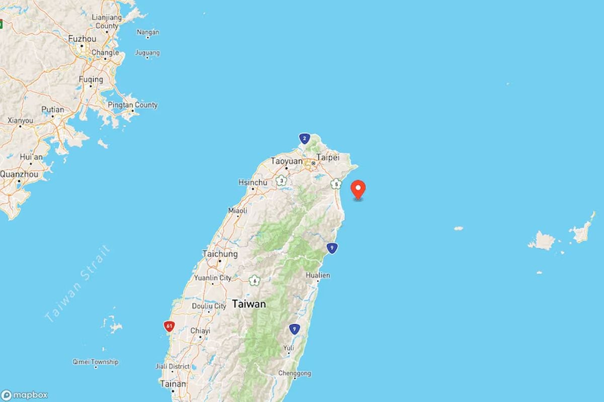 Mapa del epicentro del terremoto en Taiwán del 27 de diciembre. Foto: USGS