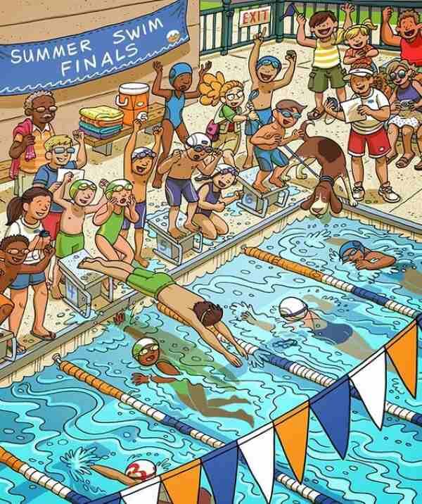 ¿Podrás detectar las furtivas gafas de natación antes de que se acabe el tiempo?