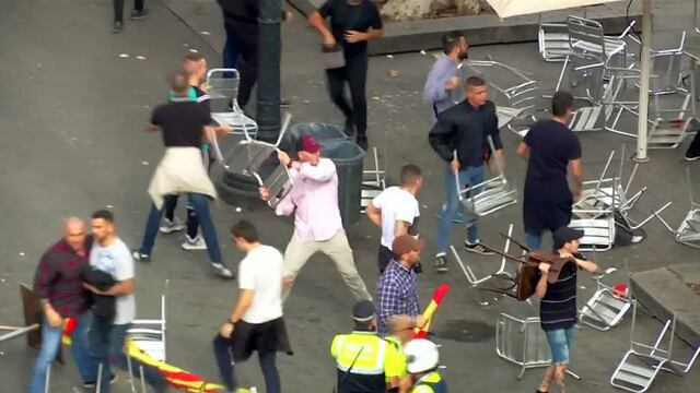 Batalla campal tras marcha ultraderechista en Barcelona