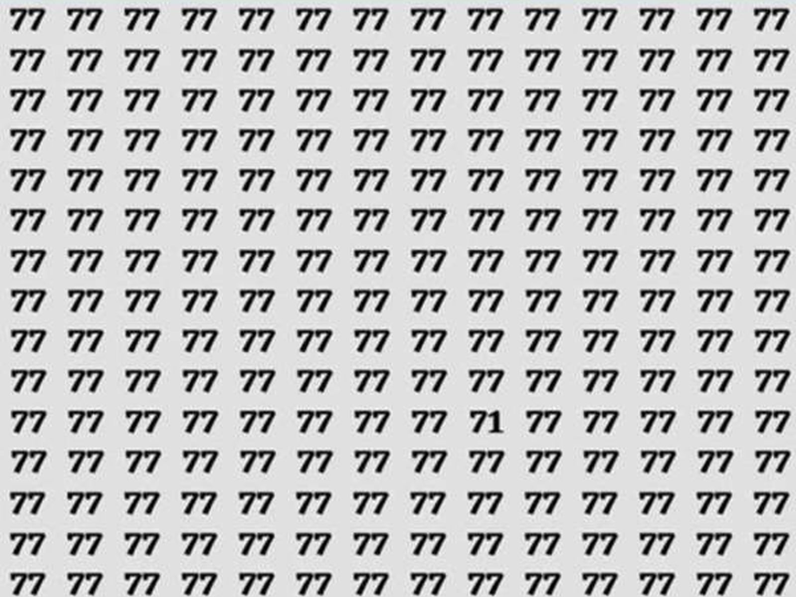 RETO VISUAL | Dentro de este mar de números 77 se esconde un 71 que deberás hallar en poco tiempo. ¿Te atreves a aceptar el reto? (jagranjosh)