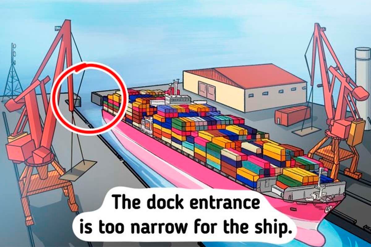 Aquí te mostramos el error en el reto viral. La entrada del muelle es muy angosta para la embarcación. | Foto: genial.guru