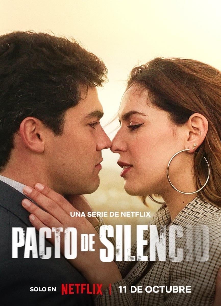 Brenda y Adriano, enamorados en el póster de la serie "Pacto de silencio" (Foto: Netflix)
